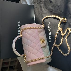 Chanel mini top handle multi color **RARE**